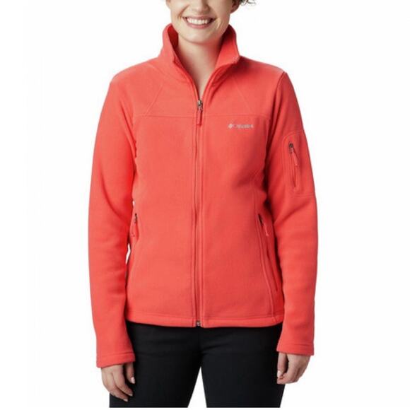 Columbia Fast Trek Women’s Peach Pink Full Zip 3 Pockets Fleece Jacket Size‎ L - Picture 1 of 12
